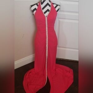 Nicole Bakti Halter Dress with Crystal Embellishments XS